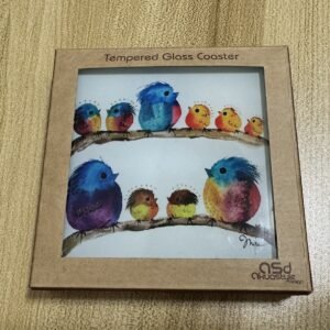 inga birds glass coaster