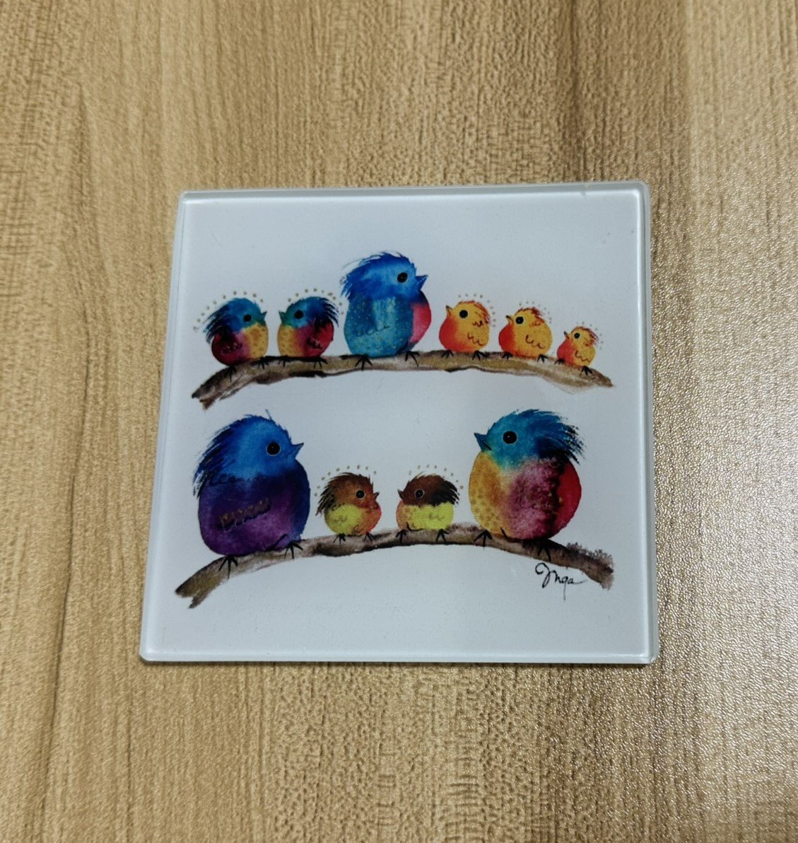 inga birds glass coaster inga birds glass coaster