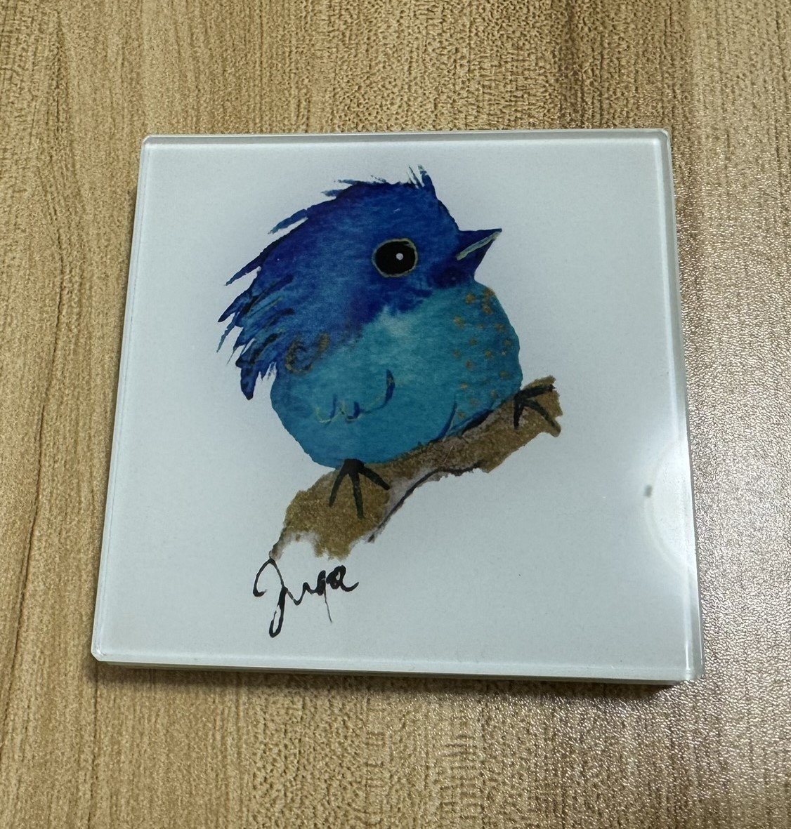 inga birds glass coaster inga birds glass coaster